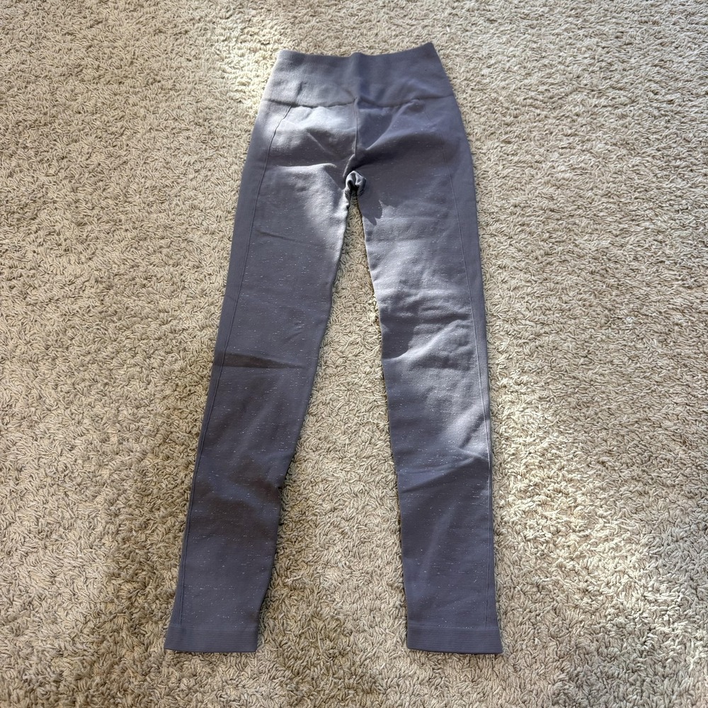 Lululemon Leggings Womens 4 Gray High Rise Ankle Seamless Knit Yoga Athletic